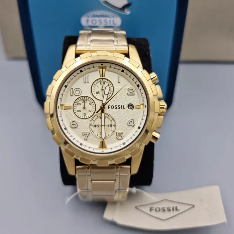 Fossil Dean Chronograph Champagne Dial Men's Watch- FS4867